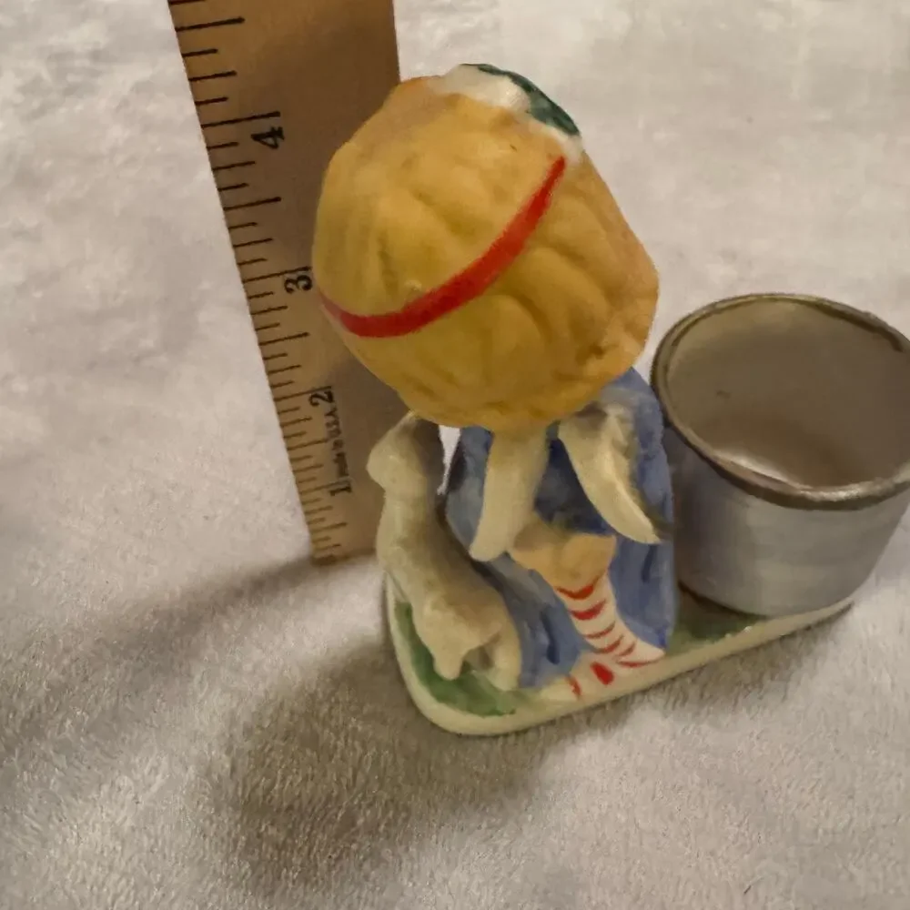 1978 JASCO Bedtime Bell & Christmas Luvkins candle holder porcelain Japan